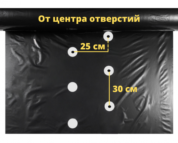 Пленка для мульчирования 20 мкр с перфорацией Пленка для мульчирования 20 мкр с перфорацией